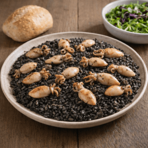 Arroz negro con chipirones