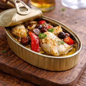 Latita de bacalao confitado