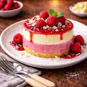 Bavarois de frambuesas y con chocolate blanco