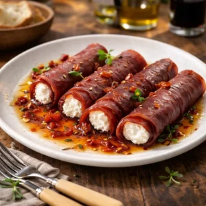 Canutillos de cecina rellenos