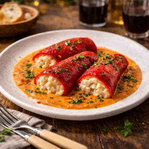 Pimientos de Piquillo rellenos de bacalao