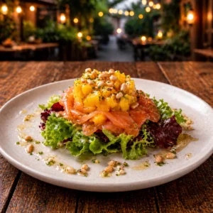 Ensalada de salmón marinado