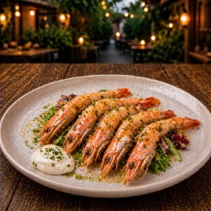 Langostinos con vinagreta